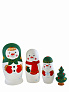 Матрешка 4-х кукольная «Снеговик»