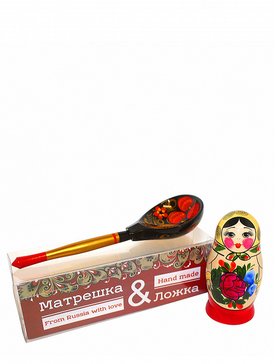 Сувенирный набор "Семеновская Матрешка&Семеновская ложка"